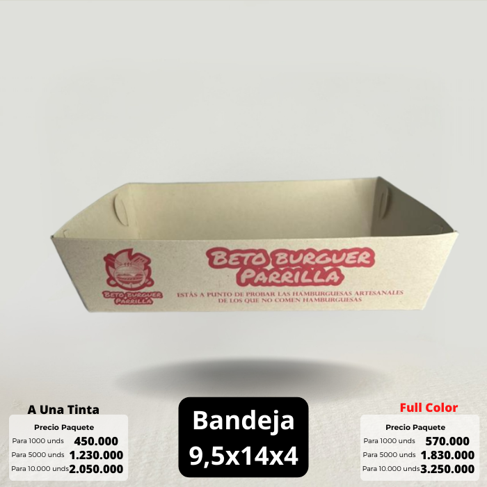 Bandeja 9.5x14x4 Bandeja Ecológica Personalizada