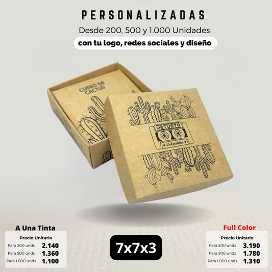 Caja Joyeria 7x7x3 Caja Ecológica Personalizada