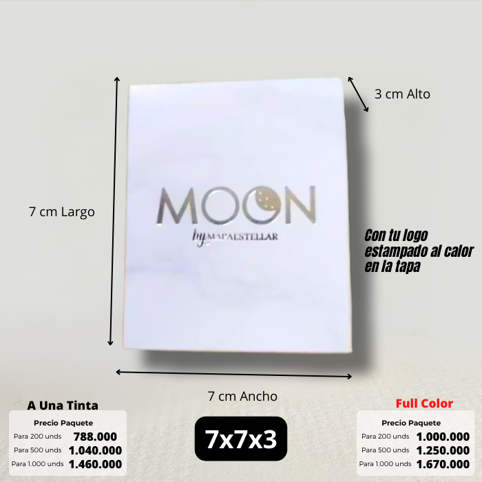 Caja Joyeria 7x7x3 Estampado al Calor Caja Ecológica Personalizada