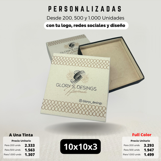 Caja Joyeria 10x10x3 Caja Ecológica Personalizada
