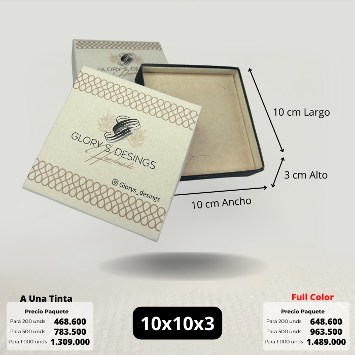 Caja Joyeria 10x10x3 Caja Ecológica Personalizada