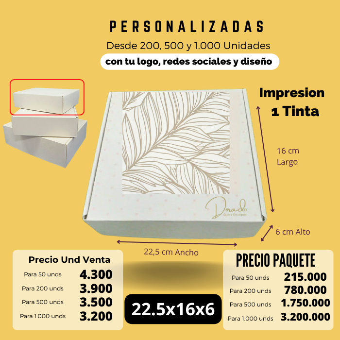 Caja 22.5x16x6 Microcorrugado Caja Ecológica Personalizada