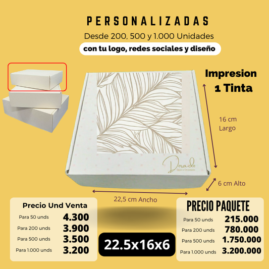 Caja 22.5x16x6 Microcorrugado Caja Ecológica Personalizada