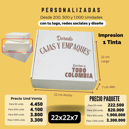 Caja 22x22x7 Microcorrugado Caja Ecológica Personalizada