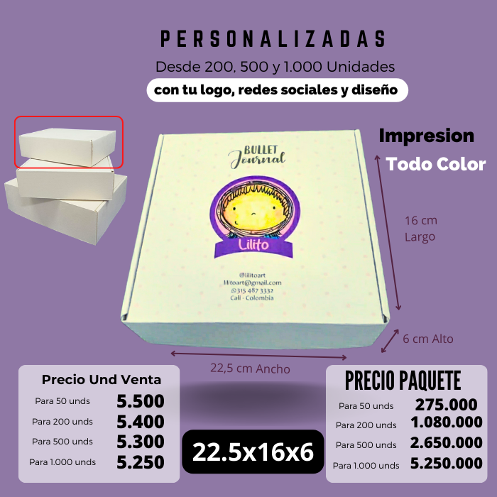 Caja 22.5x16x6 Microcorrugado Caja Ecológica Personalizada