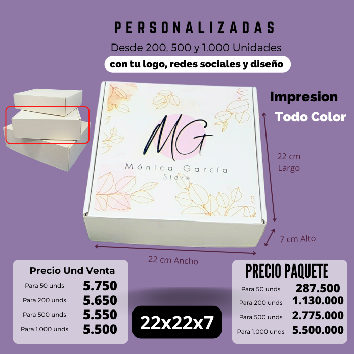 Caja 22x22x7 Microcorrugado Caja Ecológica Personalizada