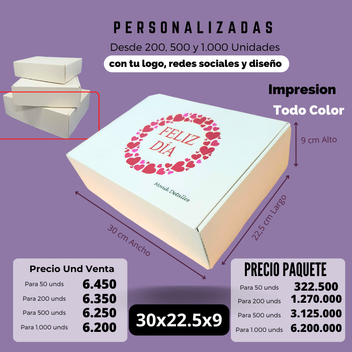 Caja 30x22.5x9 Microcorrugado Caja Ecológica Personalizada