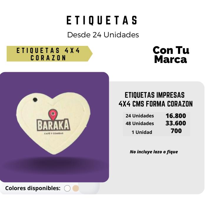 Etiquetas personalizadas impresas diferentes tamaños