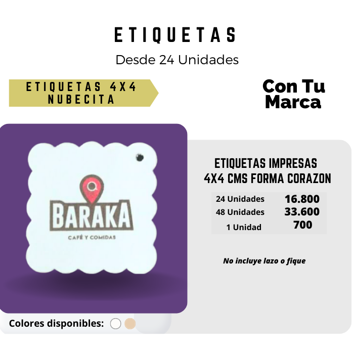 Etiquetas personalizadas impresas diferentes tamaños